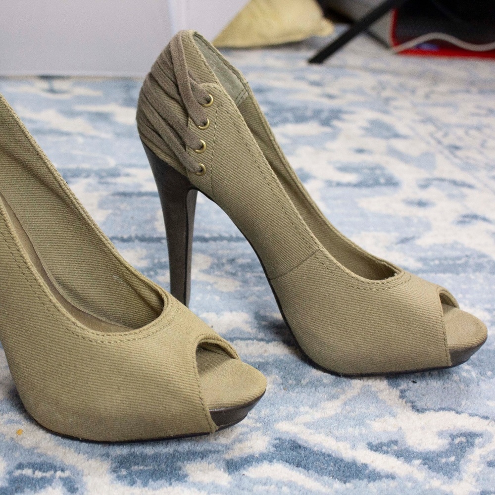 ASH ITALIA Laced Cargo Canvas Heels